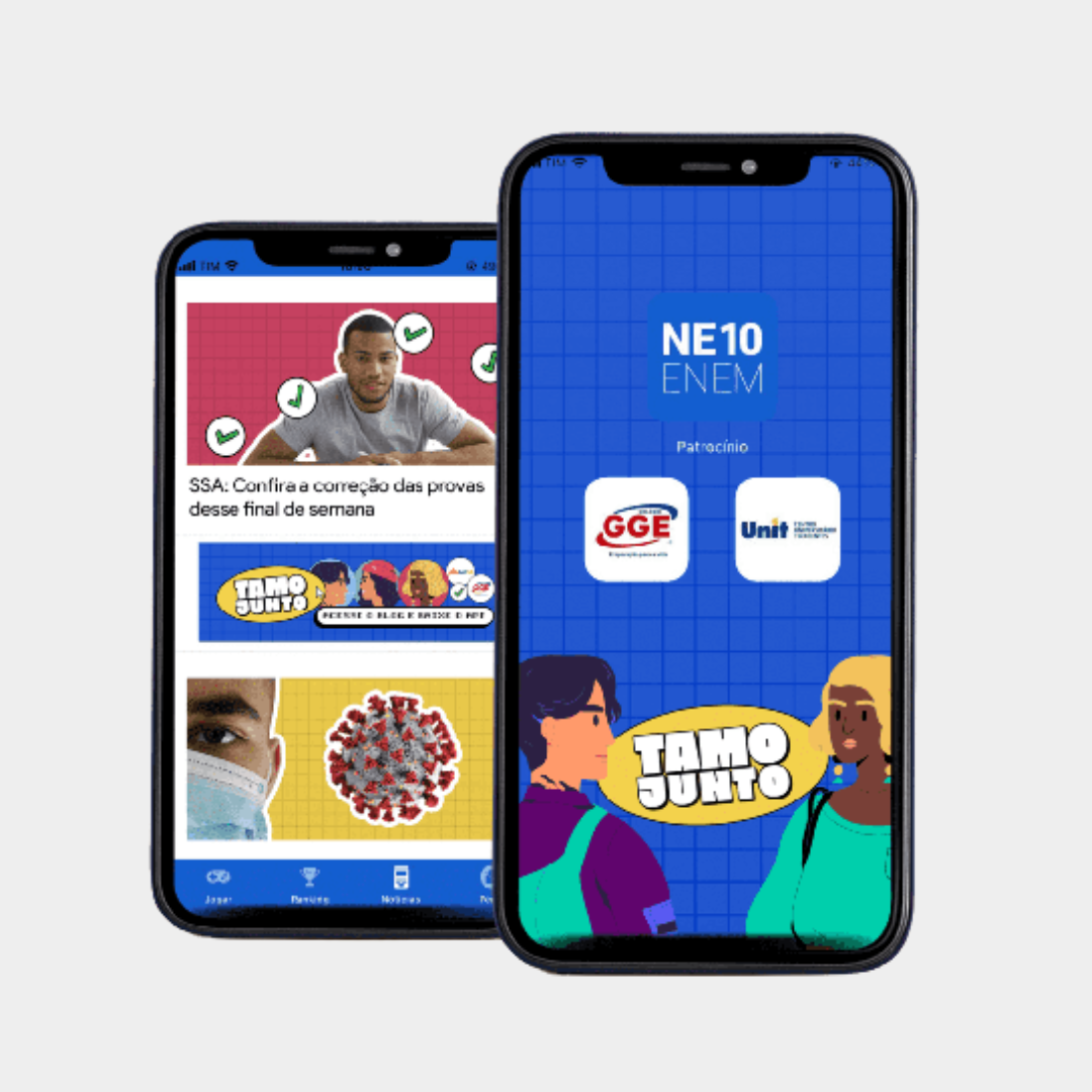 Case Branding — Aplicativos #TamoJunto ENEM - Portal NE10 / Jornal do Commercio